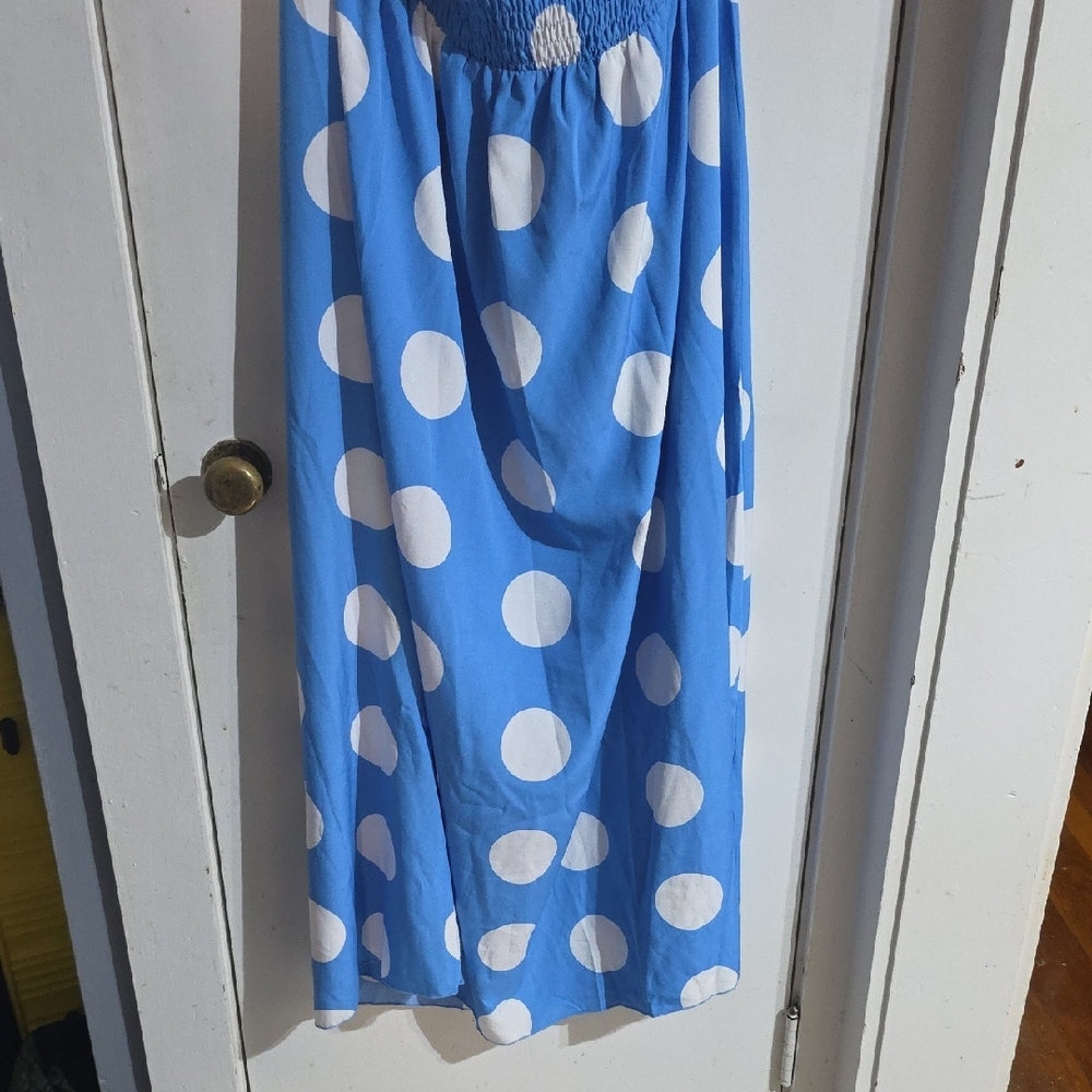 Blue and White Polka Dot Dress - Picture 2 of 3